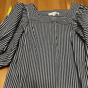 LOFT black and white striped shirt